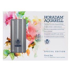 Schmincke - Horadam Aquarell, Floral Set, 12 x 1/2 Bowls, 74 879 097, Metal Box, Painting Set, Finest Watercolour Paints