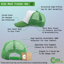 Kids Trucker Hat Kindness is Free Sprinkle Stuff Everywhere Motivational Teamwork Polyester Boys Caps & Girls Caps Kelly Green Adjustable