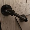TOIMIOTOIM 9.6" Pipe Barn Door Pull Handle Black Rustic Industrial