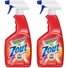 Zout Stain Remover Spray 22oz × 2 – Triple Enzyme Laundry Cleaner Tough Stains