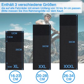 JKOISL Ebike Frame Protector, Bicycle Transport Protection with 3 Different Sizes, 25 30 35 cm Carbon Frame Protector, Frame Protector for Mountain Bikes, E-Bikes with Thick Frame