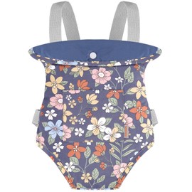 GAGAKU Puppentrage Puppen Kinder Puppenwagen ab 3 Jahre Tragetuch Baby Baby Tragegurt Baby Annabell Zubehör 100% Baumwolle - Blaue Blumen