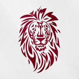 Transparent Decal Stickers of Lion (Burgundy) Premium Waterproof Vinyl Decal Stickers for Laptop Phone Accessory Helmet Car Window Mug Tuber Cup Door Wall Decoration ANDSKUSg11926RE