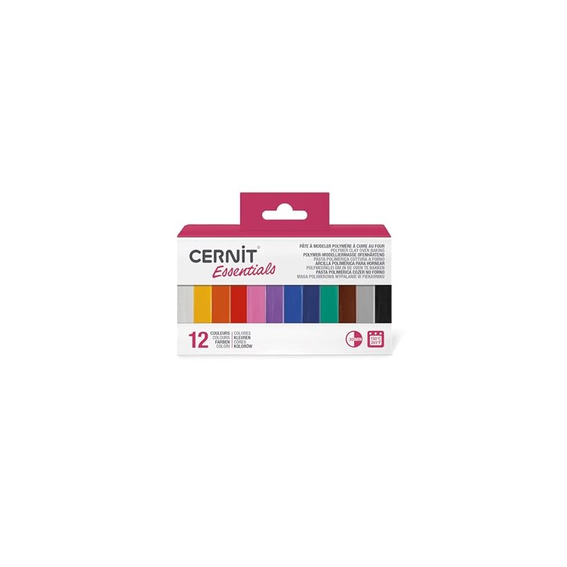 Cernit CEASS001C - Set of 12 Colours Oven Hardening Polymer
