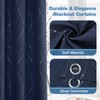 BUHUA Short Blackout Curtains - Silver Wave Pattern, Grommet Top