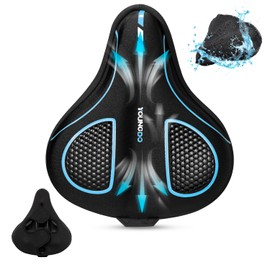 YOUNGDO Bike Seat Cover with Waterproof and Dustproof Protector, Soft Comfortable,Suit for Narrow Wide Bicycle Saddle, Shock Absorbing, Gel Seat Cushion Fit for Peloton, BMX, MTB, Road Bikes
