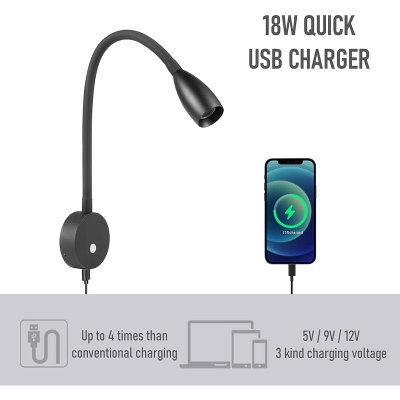 Obeaming 2 Pack RV Dimmable Reading Light, Full Metal &