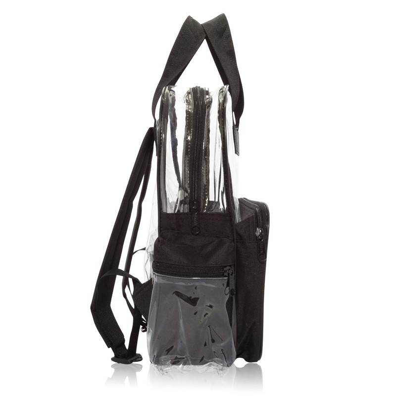 DALIX Small Clear Backpack Bag in Black