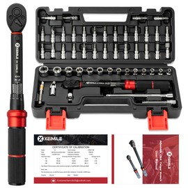 XEIMILE 51Pcs Bike Torque Wrench Set,1/4" Drive 20-260 In.Lb/2.3-29.4Nm,Inch Pound Click Torque Wrench,72T Dual Direction 3% Precision Adjustable Small Torque for Bicycle,Motorcycle,Car,Lug Nut