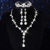 Aukmla Rhinestone Wedding Prom Jewelry Sets Silver Diamond Necklaces and
