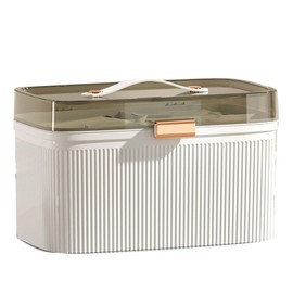 Estuche de Primeros Auxilios, Caja de Medicinas Cerradura de Seguridad a Prueba de Humedad Transparente Duradera para la Escuela para Deportes Al Aire Libre para Niños (Blanco)