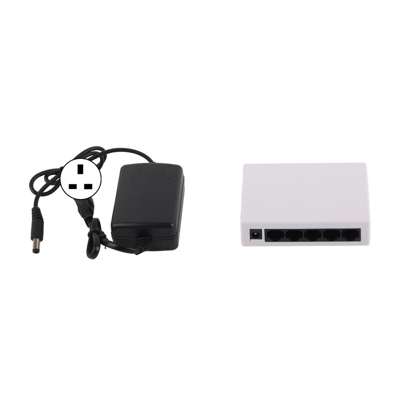 5 Port 10/100Mbps Ethernet Switch Plug and Play Unmanaged Home