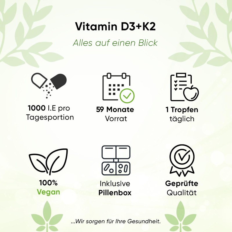 Vitamin D3 + K2 Drops 50 ml - (K2VITAL®) 99.7+%