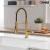GIMILI Brushed Gold Kitchen Faucet with Pull Down Sprayer Single