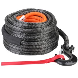 Hromee Synthetic Winch Rope Cable Kit 1/2" x 92 ft 31500LBS Winch Line with Hook and Protective Sleeve for ATV UTV Truck Off Road vehicles