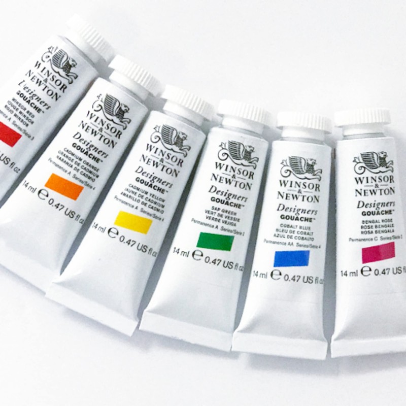 Winsor & Newton Designers Gouache, Jet Black, 14 ml Tube