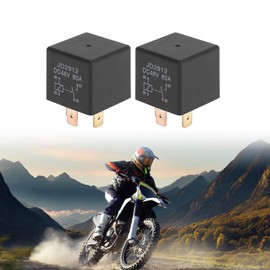 HOPESPANNER 4 Pins 48V 80A Auto Relais Mehrzweck Wasserdichtes Auto Relais 2 Stück Schwarz