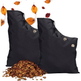 Leaf Vacuum Collection Bag Pack of 2 Black with Zip Decorative Metal Buttons