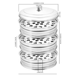 VJR Stainless Steel Communion Tray Set with Cover - Pack 3 Holds 120 Food-Grade Cups | Durable, Polished Church Communion Servingware for Worship Services