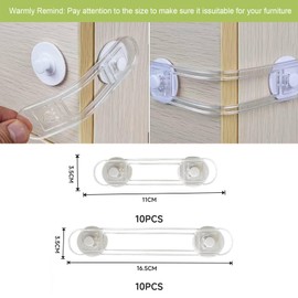 HKYLRAT 10 Pack Child Safety Cabinet Locks,Baby Proofing Latches to Cabinets Drawer Door Fridge Oven Toilet Seat Kitchen Cupboard Appliance Trash Can, Adjustable Strap No Drill No Tool (10x 11.3cm)