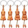 MINGZE 4 Piece Buddha Key Ring, Small Pendants Buddha Figure