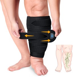 iDonua® Calf Lymphedema Compression Wrap Adjustable For Big Swollen Lower Leg - with 6 Cross Straps‌