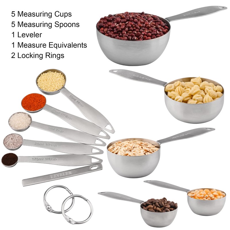 Smithcraft Measuring Cups and Measuring Spoons Set of 12, Stainless