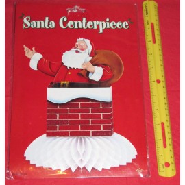Beistle Santa in Chimney Centerpiece #22842, Christmas Centerpiece