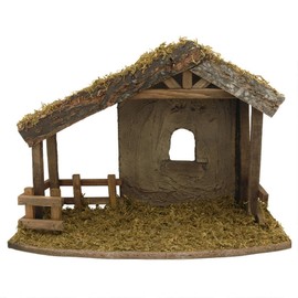 Fontanini by Roman, Stable with a Fence, 5" Collection, Nativity Stable Figure and Accessories, Hand Sculpted and Painted