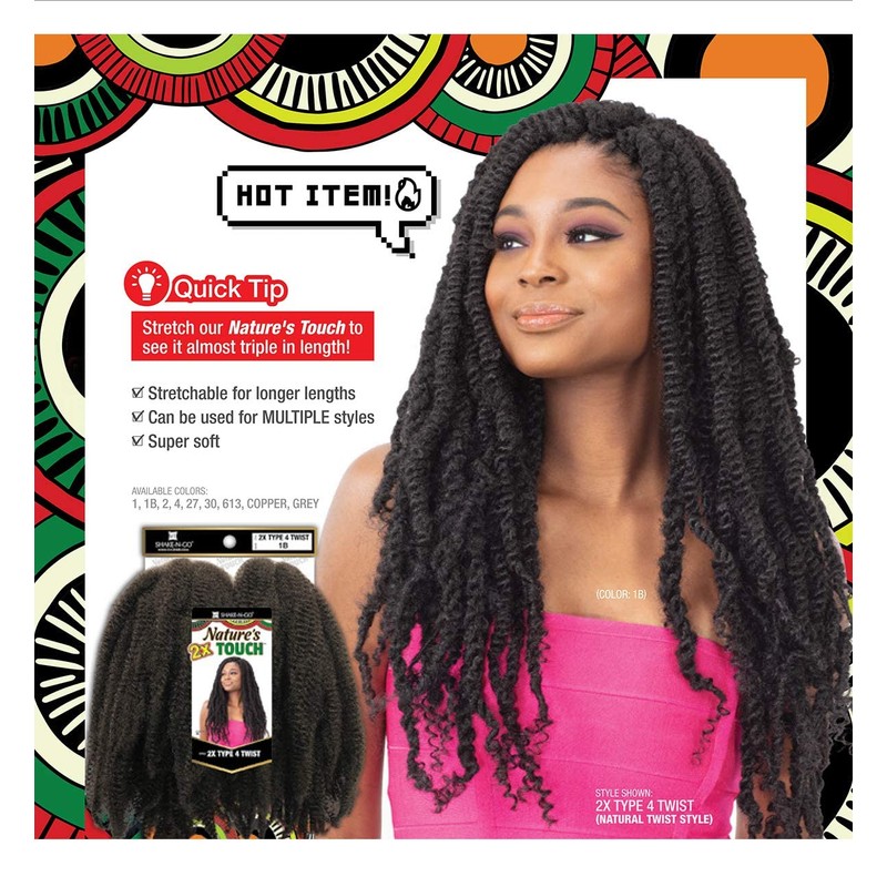 FreeTress Natures Touch Braid 2X TYPE 4 TWIST (4-Pack, 613)