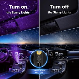 Cargador de Coche Retráctil Starlight con Difusor de Aceite Esencial de Aromaterapia para Coche, Starlight en el Techo del Coche 5 en 1 Rápido, 2 Cables Retráctiles y Adaptador de Cargador de Coche