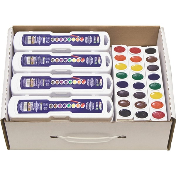 Prang Oval Master Pack Watercolor, 36 Piece Set, Color Mixing,White per Carton