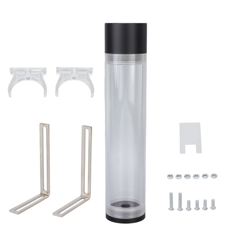 240mm Reservoir Water Cooling Cylindrical 4 Holes G1/4 Thread Acrylic
