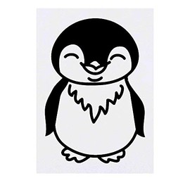 'Cute Penguin' Temporary Tattoo - Water Resistant, Skin-Safe, Non-Toxic Transfer (TO00026044)