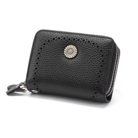 GOIACII Credit Card Holder Ladies Card Case Genuine Leather，RFID Blocking Small Zip Wallet for Women