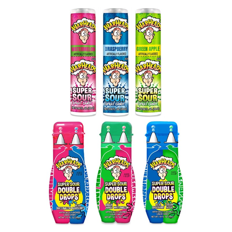 WARHEADS Super Sour Double Drops & Candy Spray Sampler -