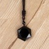 Black Obsidian Hexagram Pendant Necklace Healing Protection Crystal Jewelry