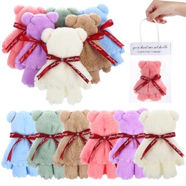 Healeved 12-Piece Towel Gift Set Hand Towels in Bear Shape Towels Made of Soft Coral Fleece Wash Cloth Made of Coral Fleece Wash Cloth for Party Birthday Wedding Souvenir