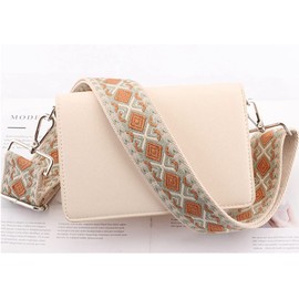 Kiwochy Adjustable Wide Shoulder Strap Bag Strap Colourful Carry Strap 2 Inch Wide Handbag Strap Shoulder Strap Colourful Shoulder Strap Carabiner in Silver for Bags Handbags (Khaki)