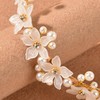 Pearl Flower Headband Rhinestone Floral Hair Hoop Faux Pearl Headband