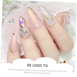FOMIYES 80pcs Resin Nail Decoration 3D Nail Stickers Girl Stickers Nail Art DIY Butterflies Decor Bow Nail Sticker Nails Charms 3D Nail Art Jewelry Nail Accessories Fingernail DIY Decor