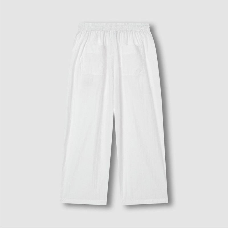 JAJU/JAJU Women's Square-textured Easy Banding Pants_White