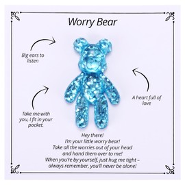 Kvekstio Worry Bear, Pocket Bear Hug Gift, Stress Relief, Mental Health Bears Gift for Friends Family, Emotional Support, Pick Me Up, Back to School Separation Anxiety Bears Hug Gifts