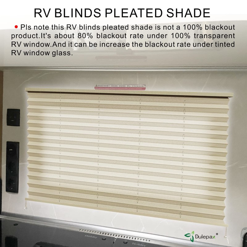 Dulepax RV Blinds: 20" W x 24" L Cappuccino RV