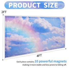 Torixqi 2pcs Fluorescent Light Covers - Light Covers for Ceiling Lights Classroom, Magnetic Light Filters for Office, Hospitals, Home 4 x 2 Feet (rainbow)