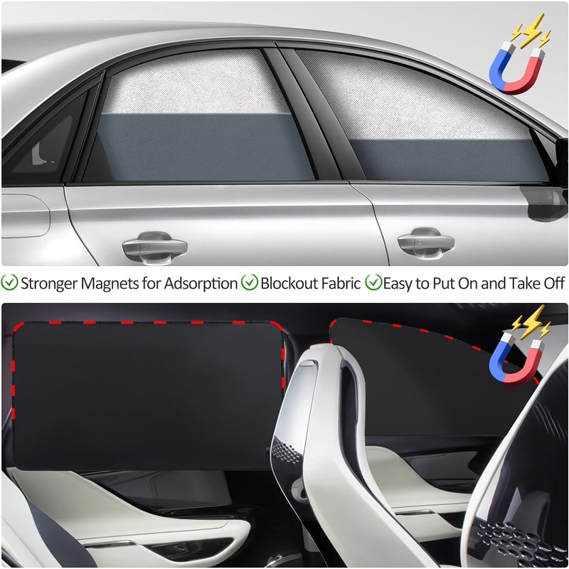 ZATOOTO Car Side Window Shades, Magnetic Car Sunshades for Blockout,