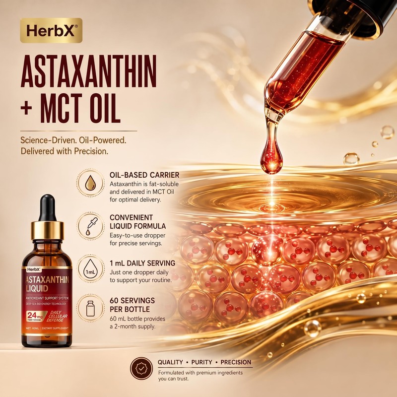 Natural Astaxanthin 24mg Liquid Antioxidant Support - 2 fl oz