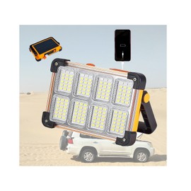 Multifunction Rechargeable Emergency Light with Stand - Solar Portable Work Light, LED Flood Light for Hurricane, Power Outage, Camping, Hiking, Garage or Car Repair, 4 Modes, Upgraded Version​, 1 PC