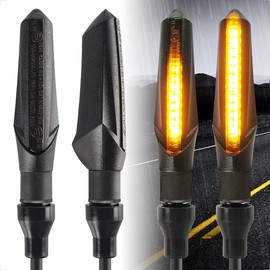 Evermotor Motorbike Turn Signal, Flowing Turn Signal, LED Turn Signal, Motorcycle, E-Bike, Vehicle Inspection, 12 V, Universal Waterproof, Amber, High Brightness, Front and Rear Right, 4 Piece Set