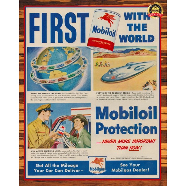 Mobiloil- First With The World - MobilGas - 1950s -